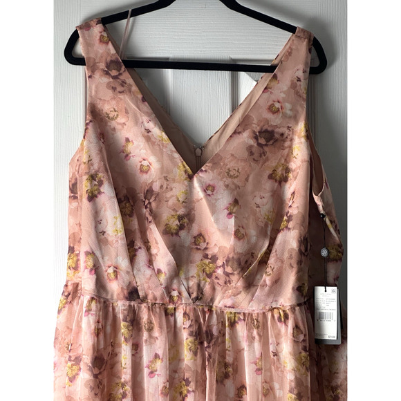 Adrianna Pappel Dress‎ Women Pink Tie High To Low Hem Maxie Size 18W Y2k Beachy - Picture 14 of 16